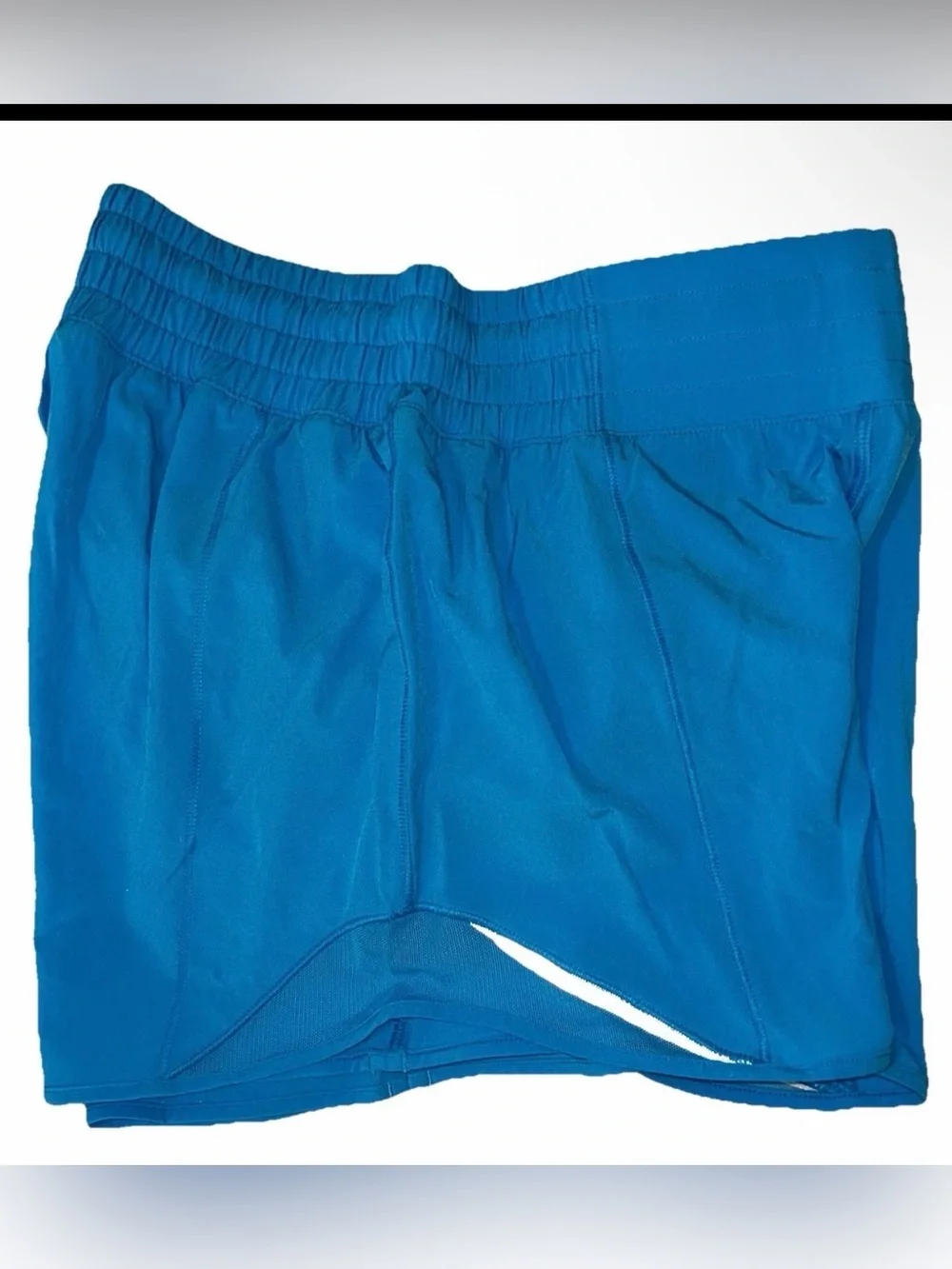 NWT LULULEMON SIZE 4 HOTTY HOT HIGH RISE 4” SHORT LINED AUTHENTIC KAYAK BLUE